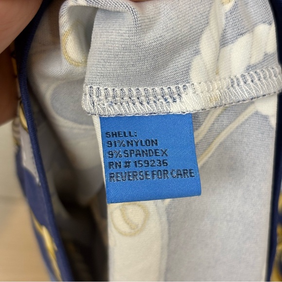 J. McLaughlin Catalina Cloth Navy Blue Gold Chain Blouse Size Small - Picture 4 of 5